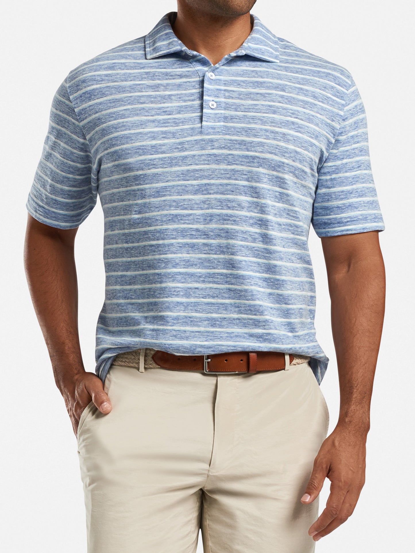 Peter Millar Seaside Men's Albemarle Stripe Slub Polo