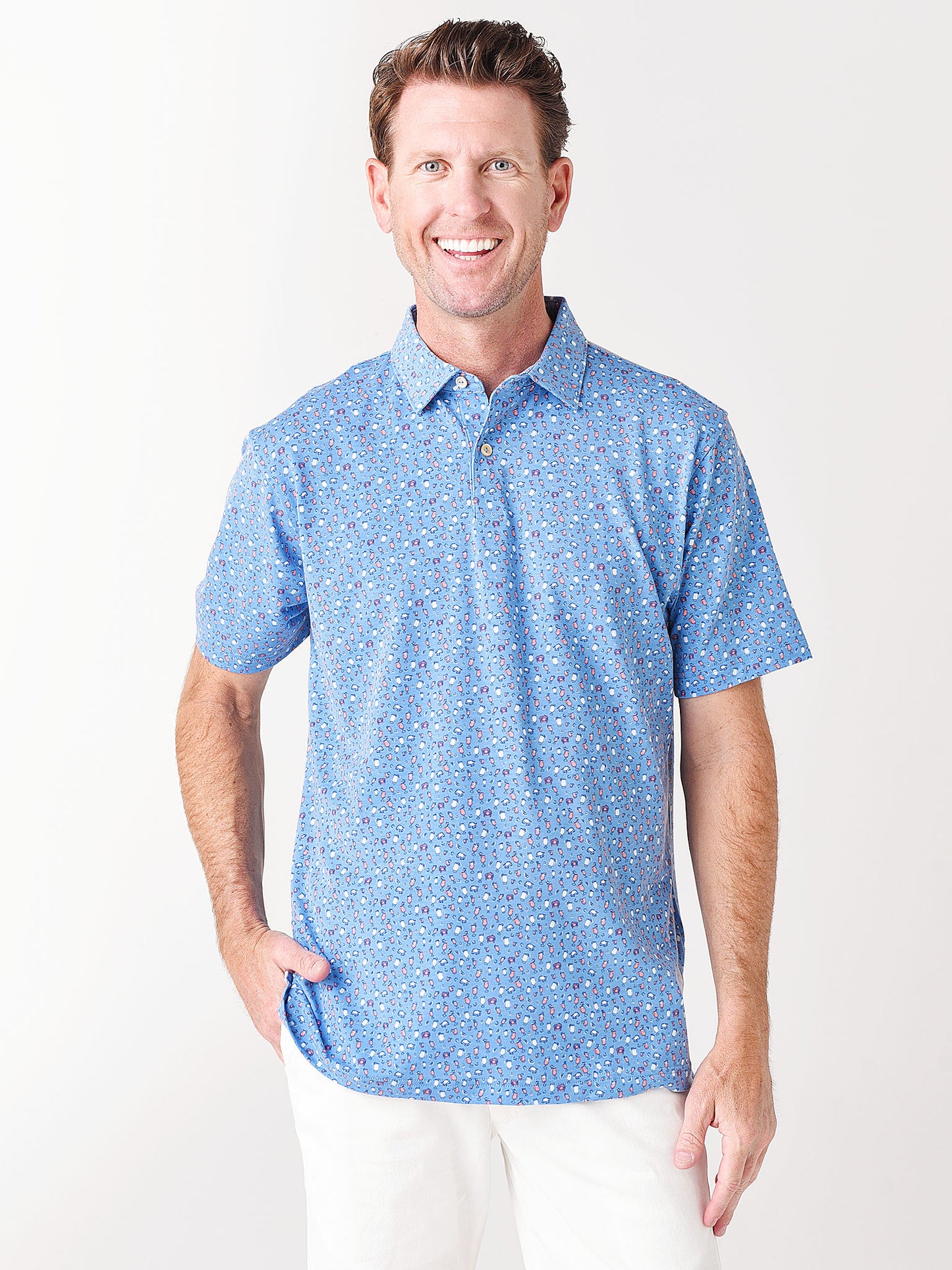 Peter Millar Seaside Men's drirelease® Natural Touch Cocktails & Claws Polo