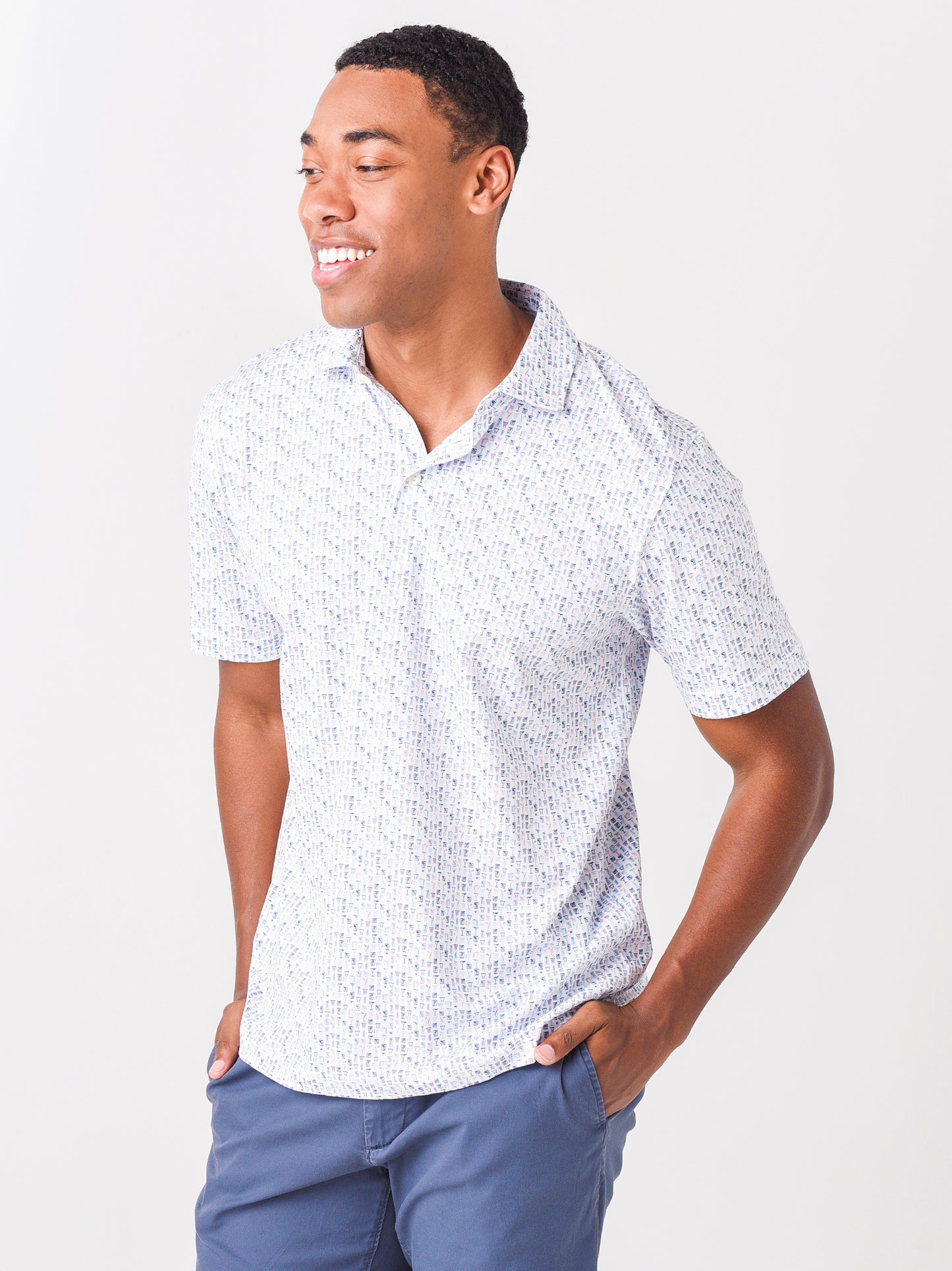 Peter Millar Seaside Men's Sand Bar Aqua Cotton Polo