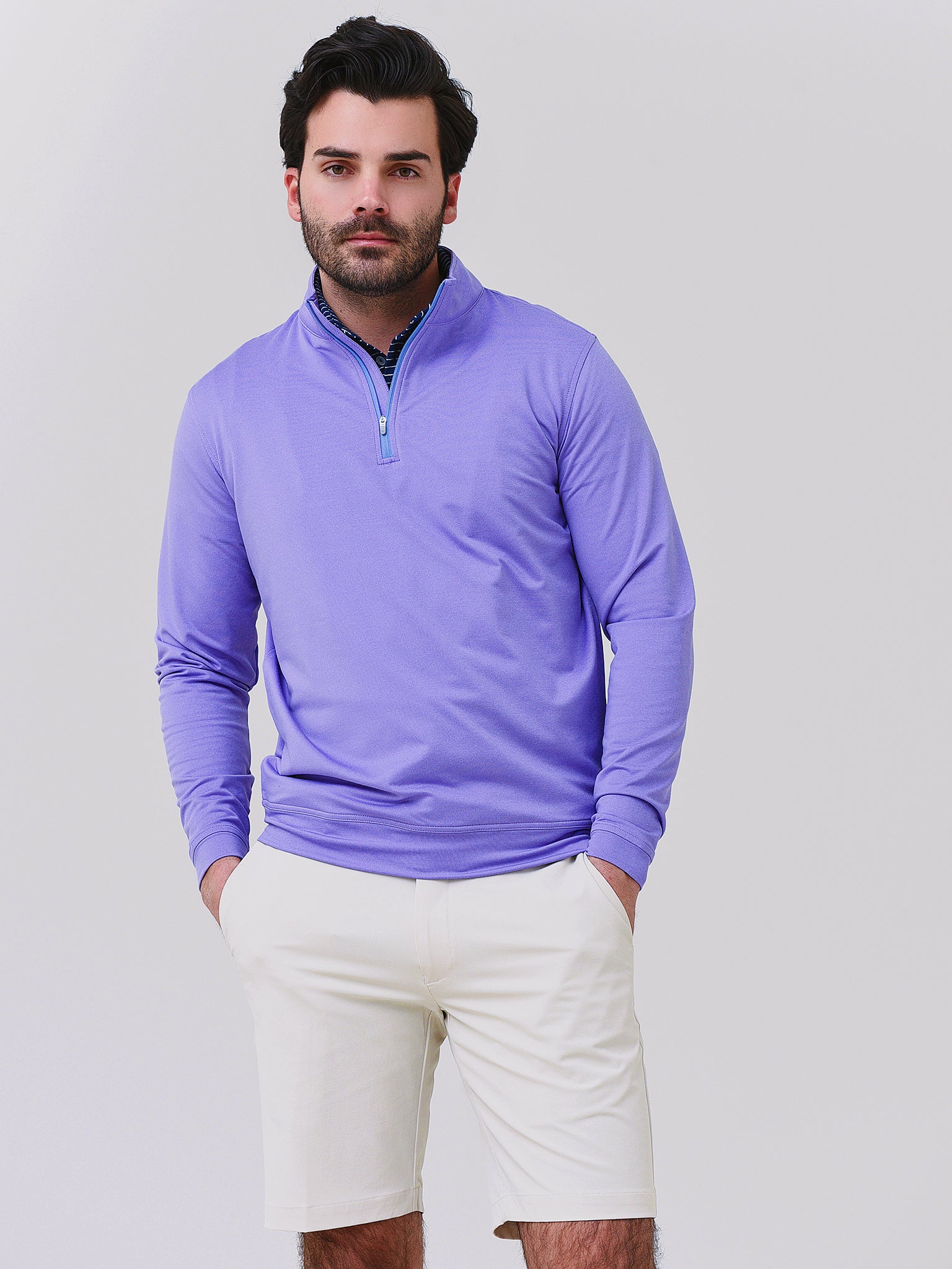 Peter Millar Crown Sport Men's Perth Performance Melange Quarter-Zip