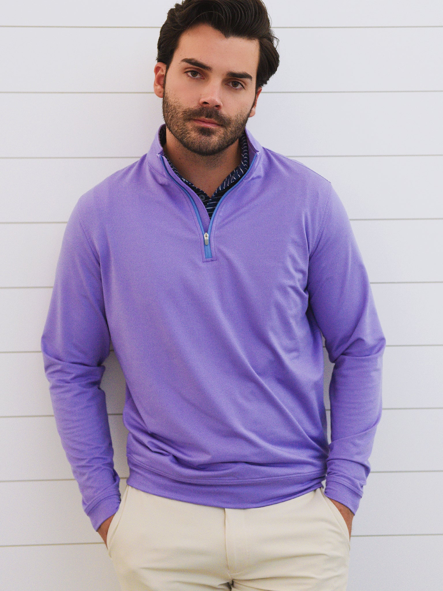 Peter Millar Crown Sport Men's Perth Performance Melange Quarter-Zip