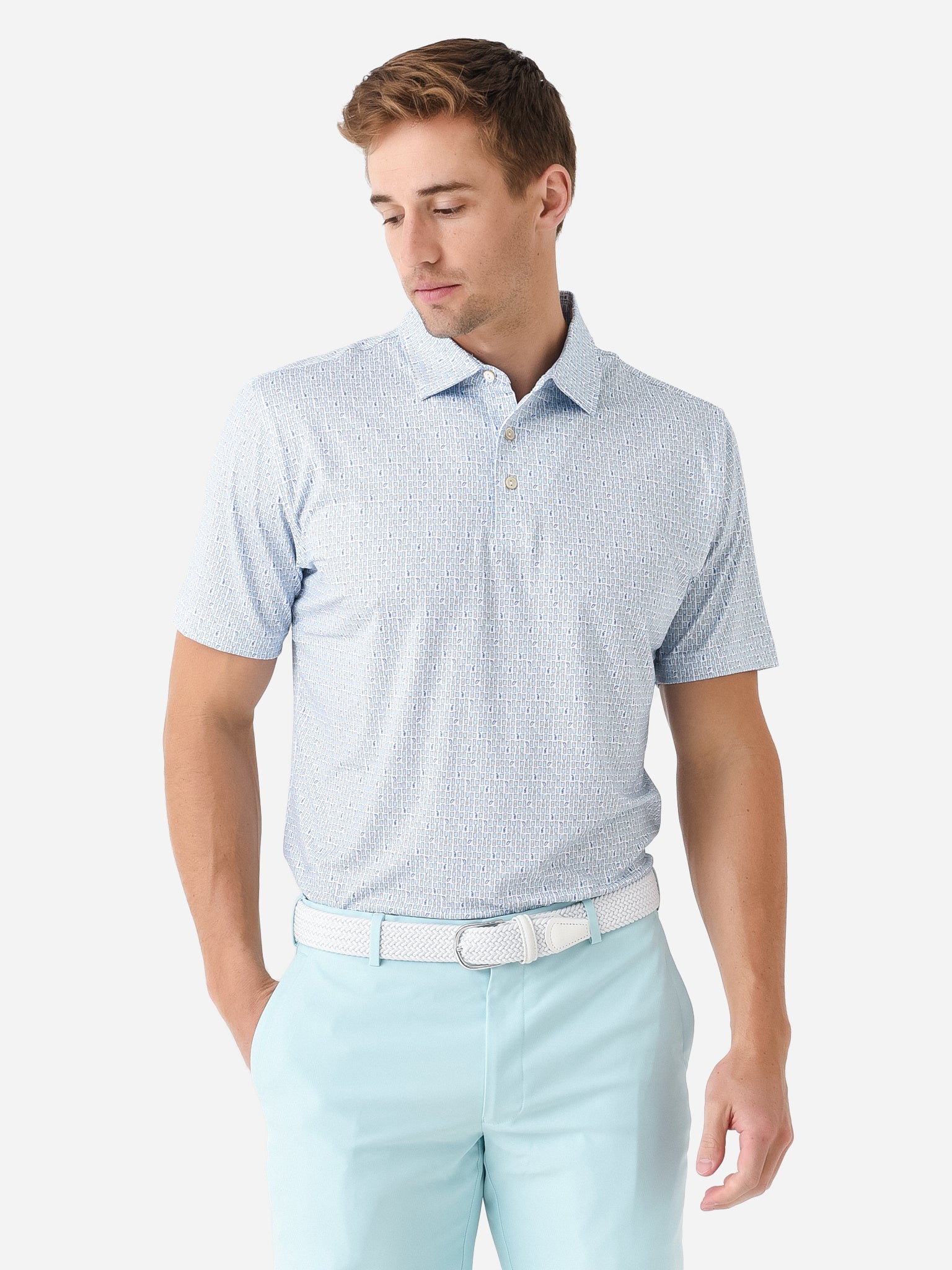 Peter Millar Crown Sport Men's Ranch Water Performance Jersey Polo ...