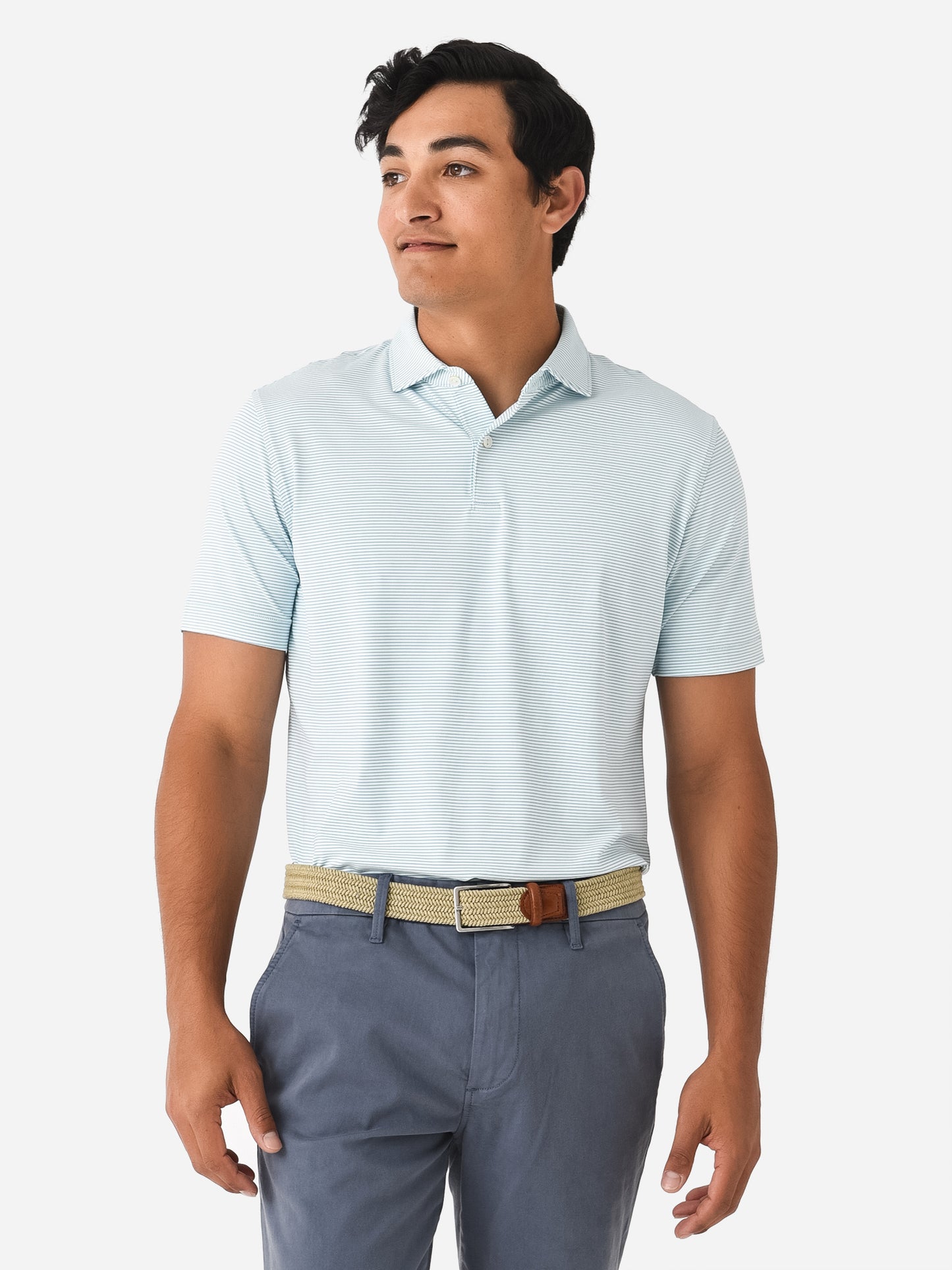 Peter Millar Crown Crafted Men's Indigo Performance Jersey Polo