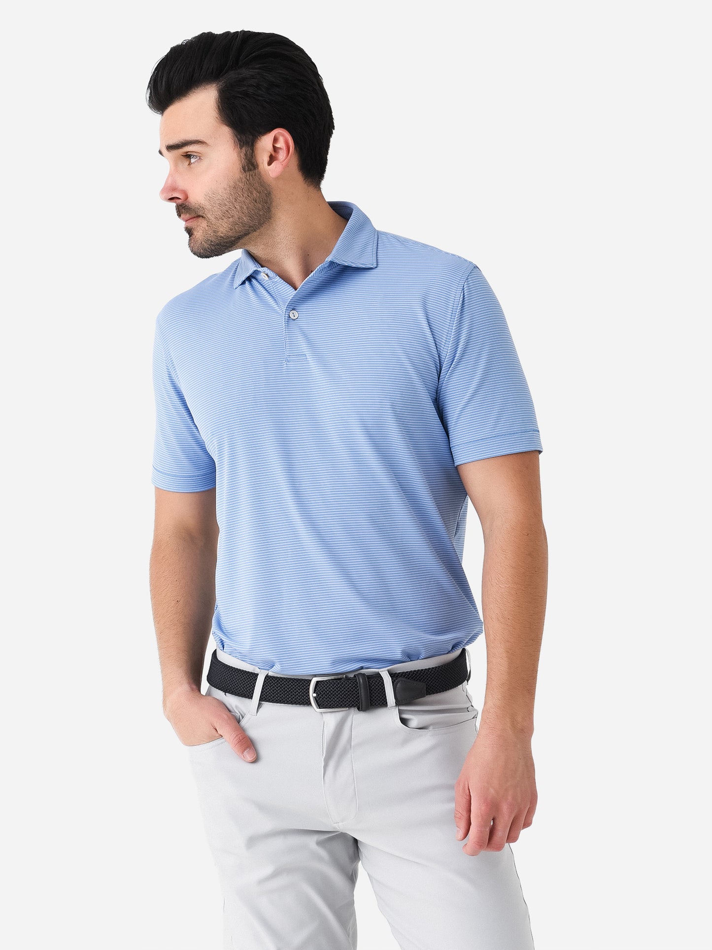 Peter Millar Crown Crafted Men's Indigo Performance Jersey Polo