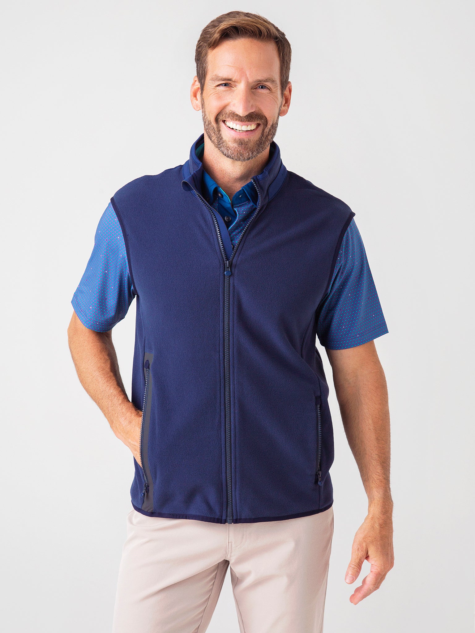 Fleece vest with 2024 short sleeve shirt