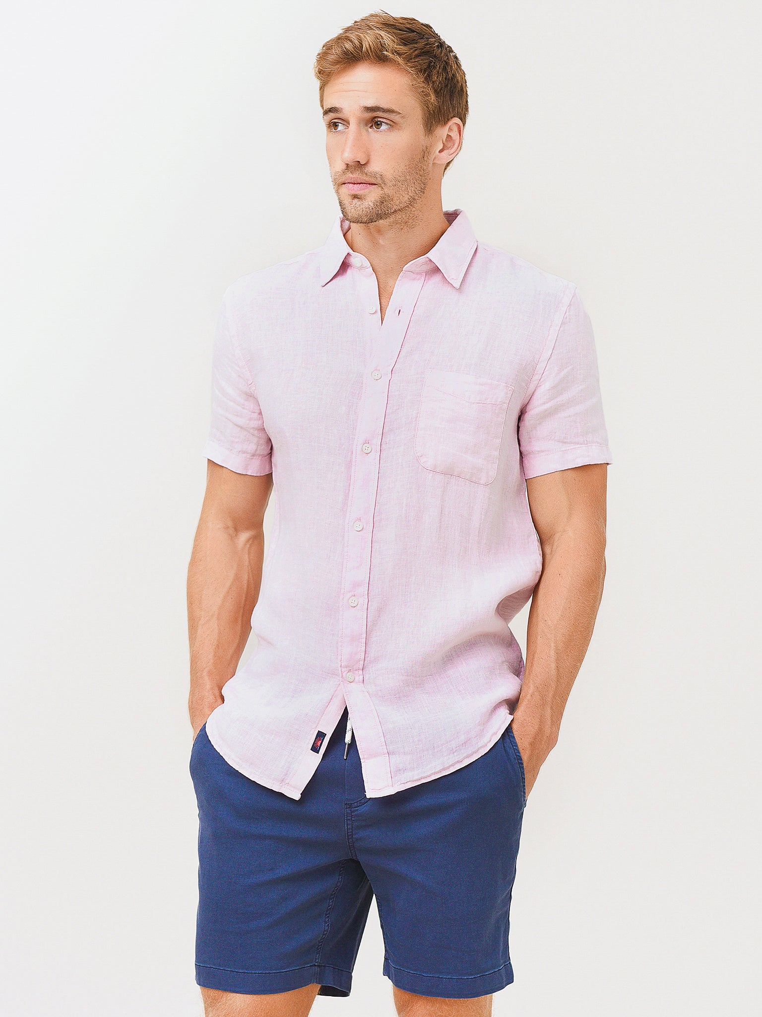 Faherty Brand Men's Short Sleeve Linen Laguna Shirt | $148.00 | Saint ...