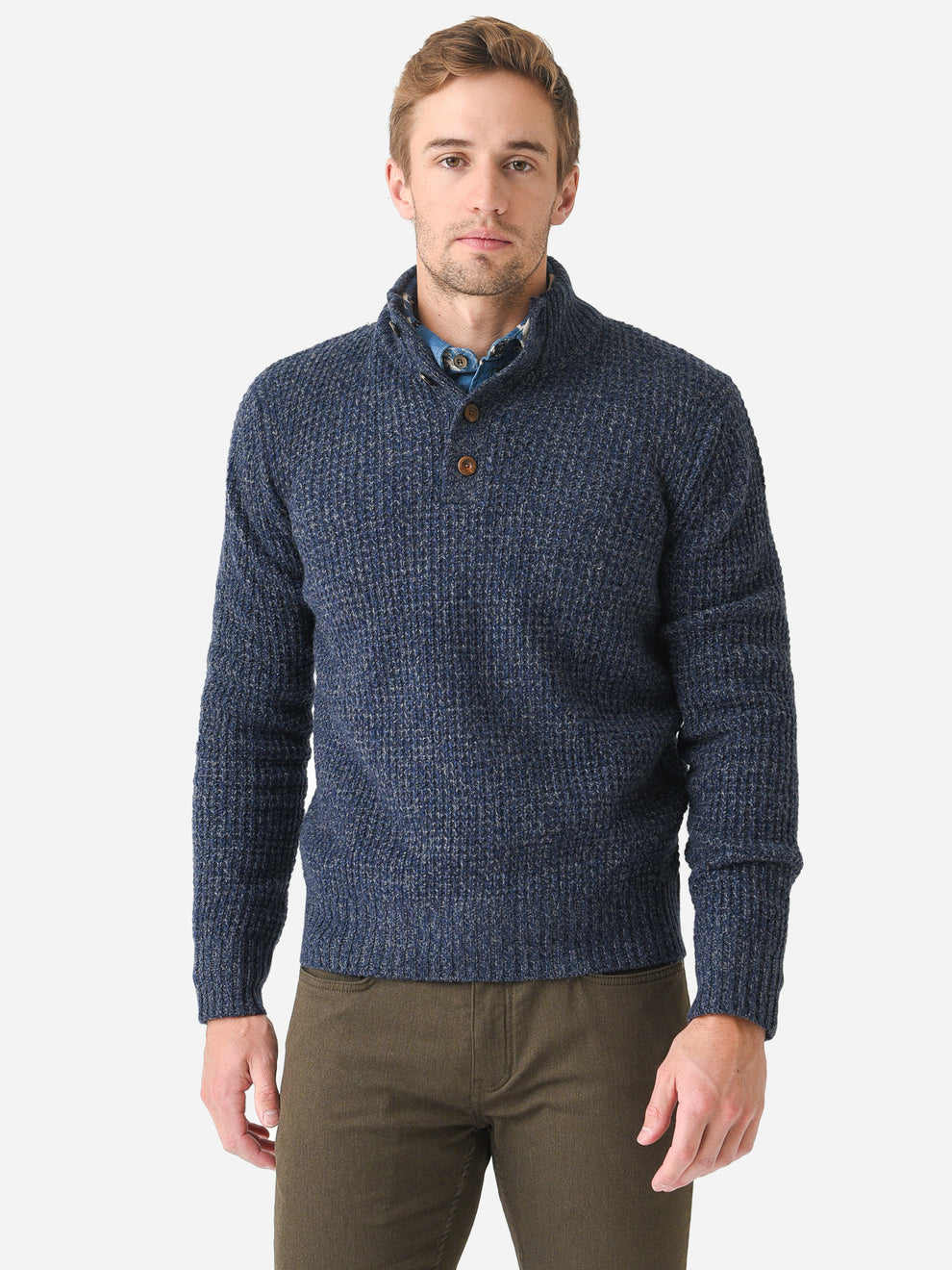 Faherty Brand Men's Cashmere Wool Quarter Button Sweater – saintbernard.com