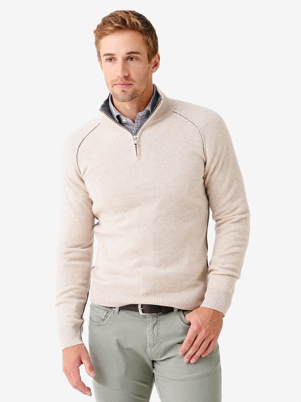 Naadam Cashmere Men's Quarter-Zip Sweater – saintbernard.com