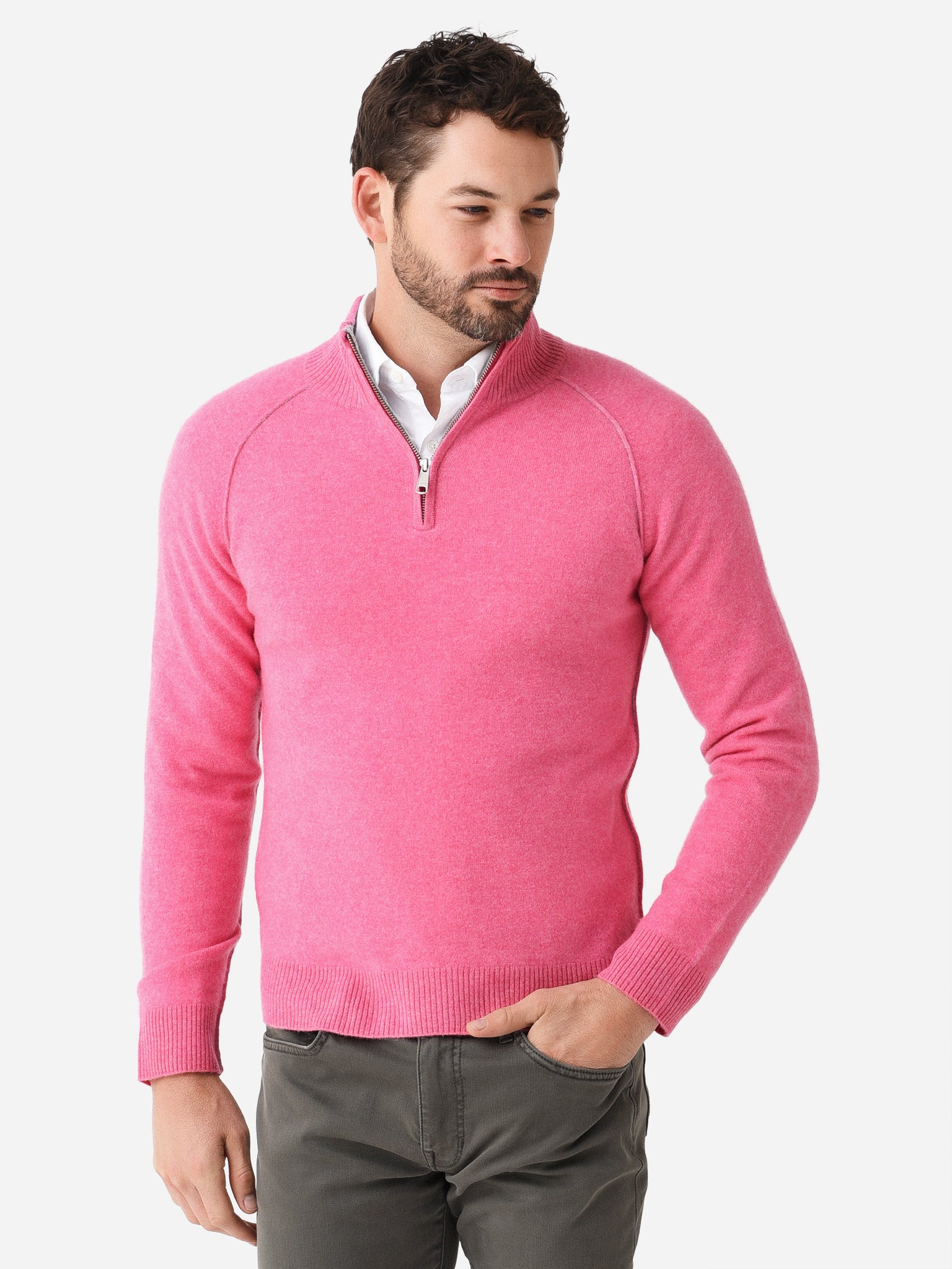 Naadam Cashmere Mens Quarter Zip Sweater 4969