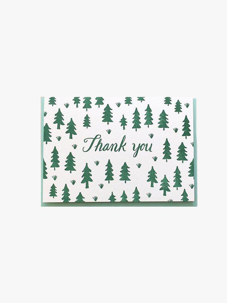 Noteworthy Pine Tree Thank You Greeting Card