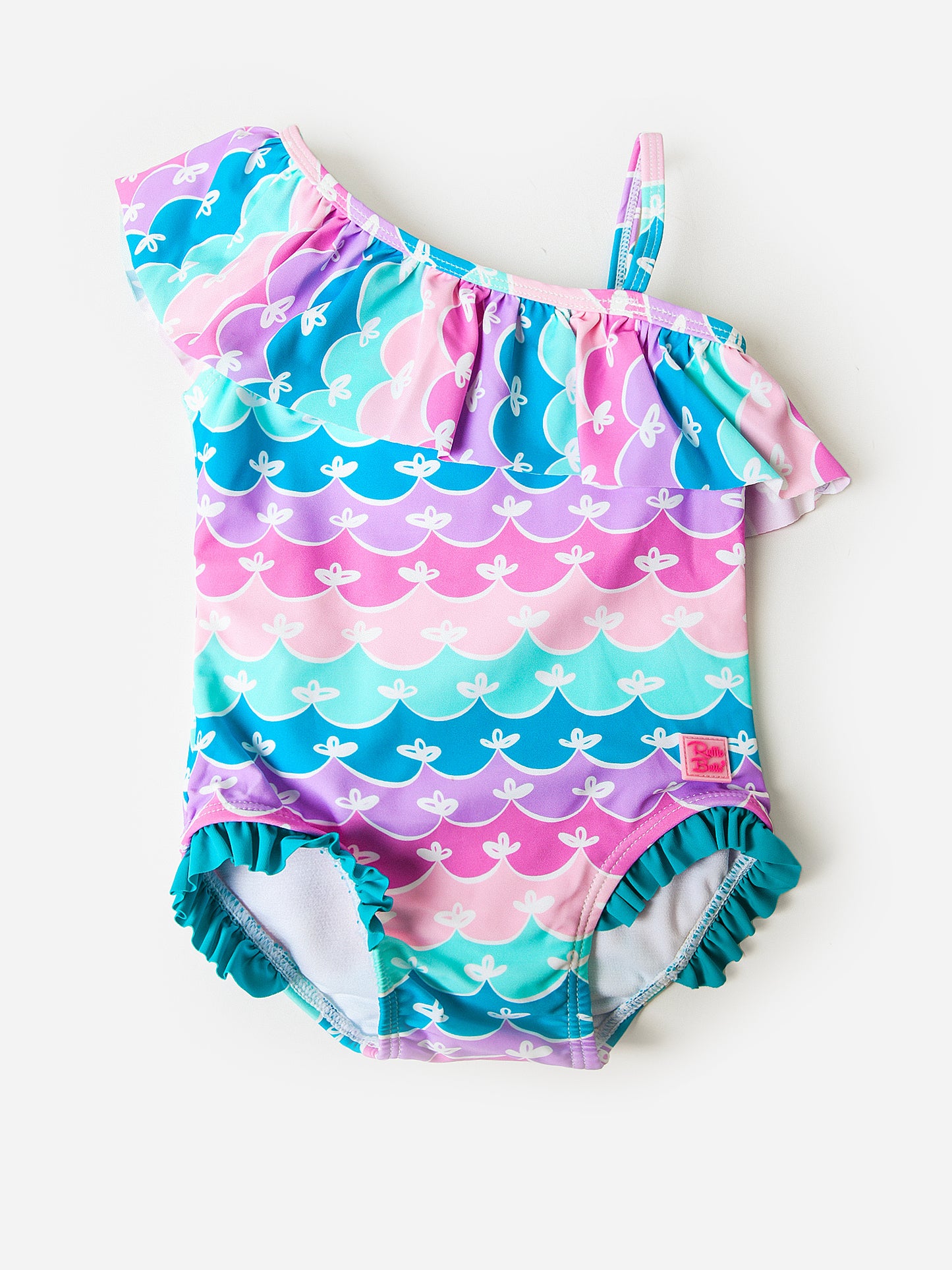 Rufflebutts Girls' One-Shoulder Ruffle One-Piece Swimsuit