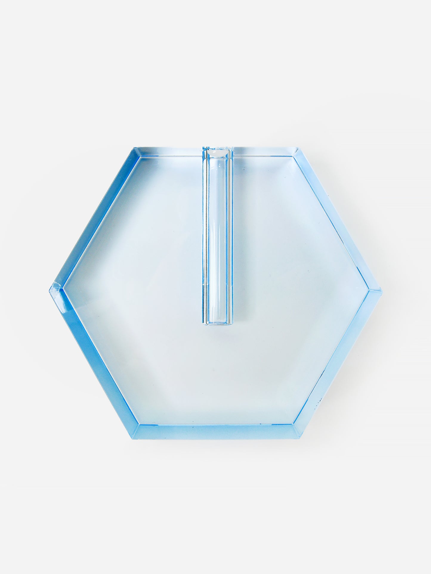 TIZO Large Crystal Hexagon Flat Bud Vase