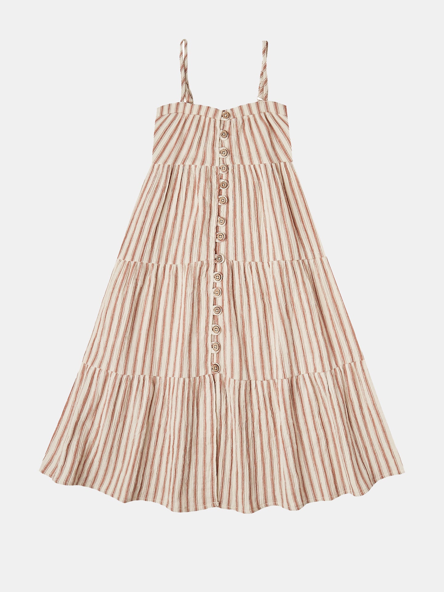 Rylee + Cru Girls' Striped Tiered Maxi Dress