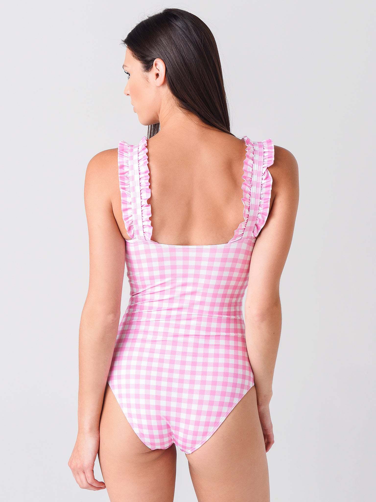 Pink 2025 gingham swimsuit