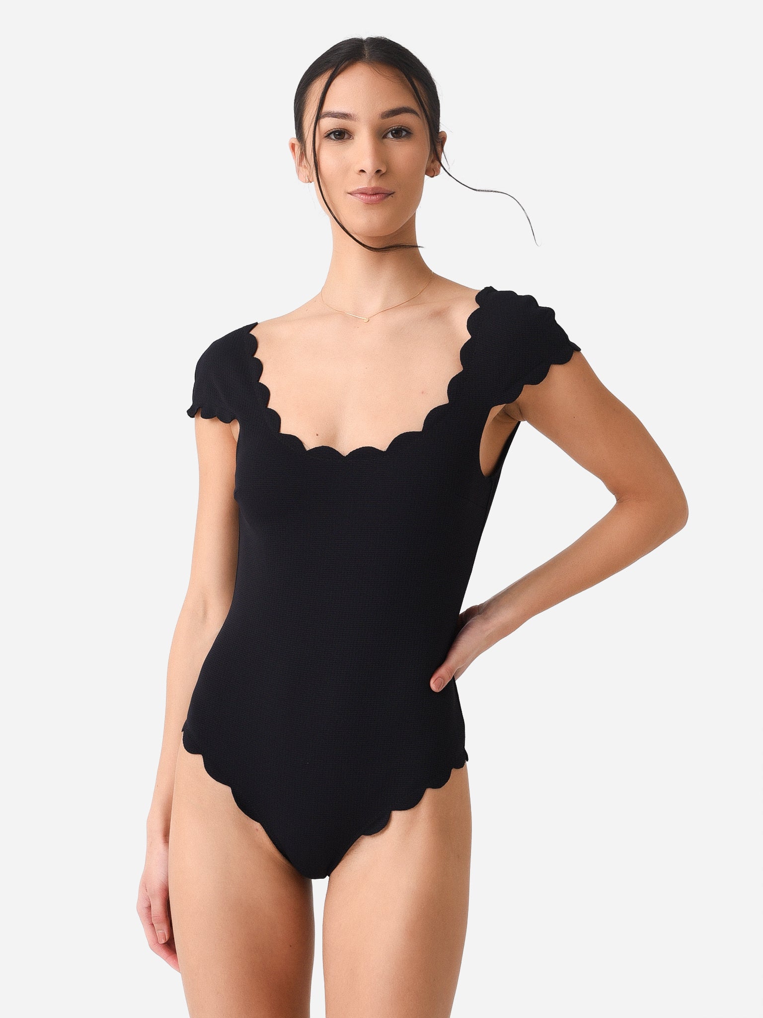 Scalloped swimsuit hot sale