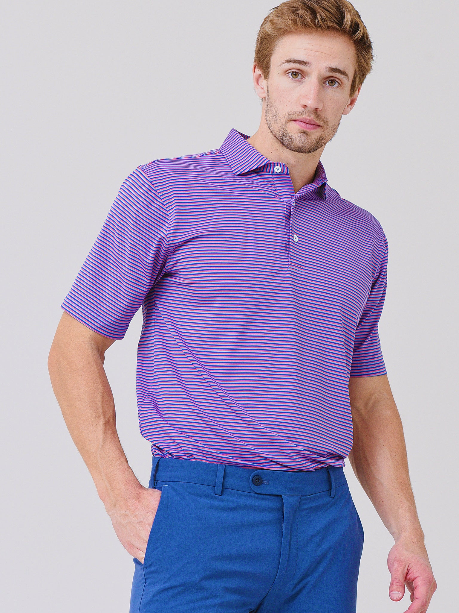 Saint Bernard Men's Connor Stripe Performance Polo – saintbernard.com