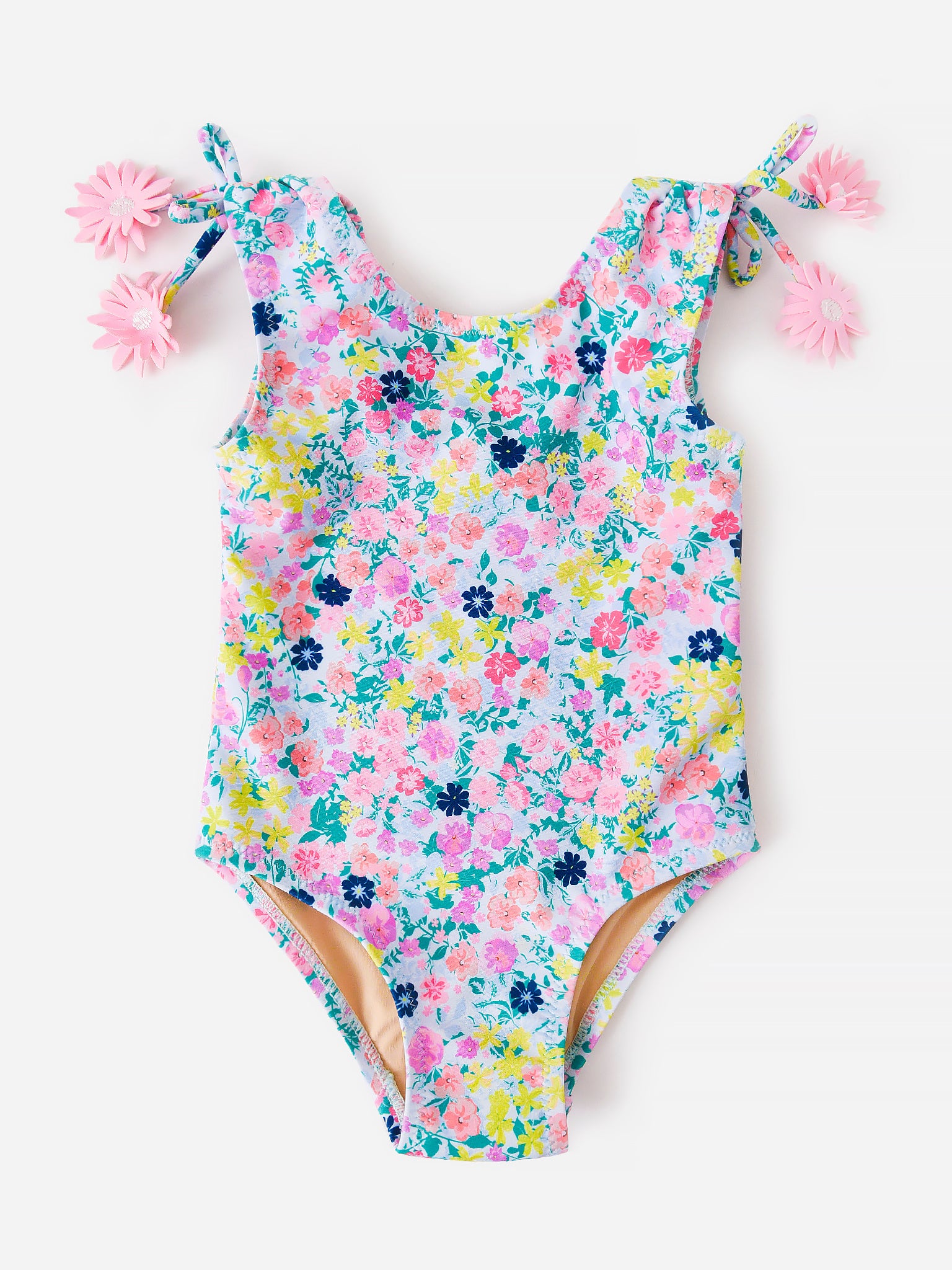 Shade Critter Baby Girls' Pom Pom 1 Piece Summer Floral - Saint Bernard