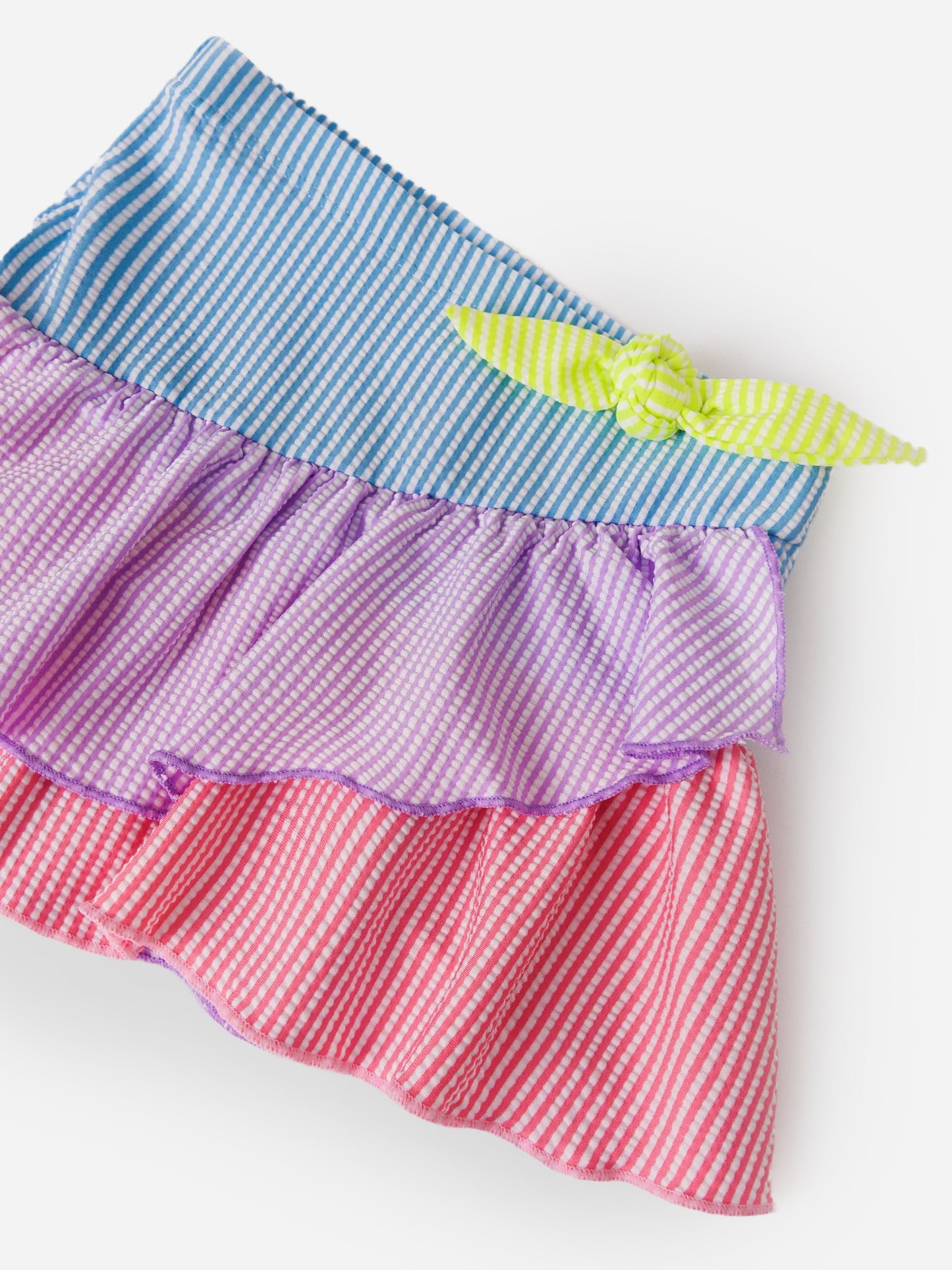 Shade Critters Girls' Seersucker Colorblock Ruffle Skirt