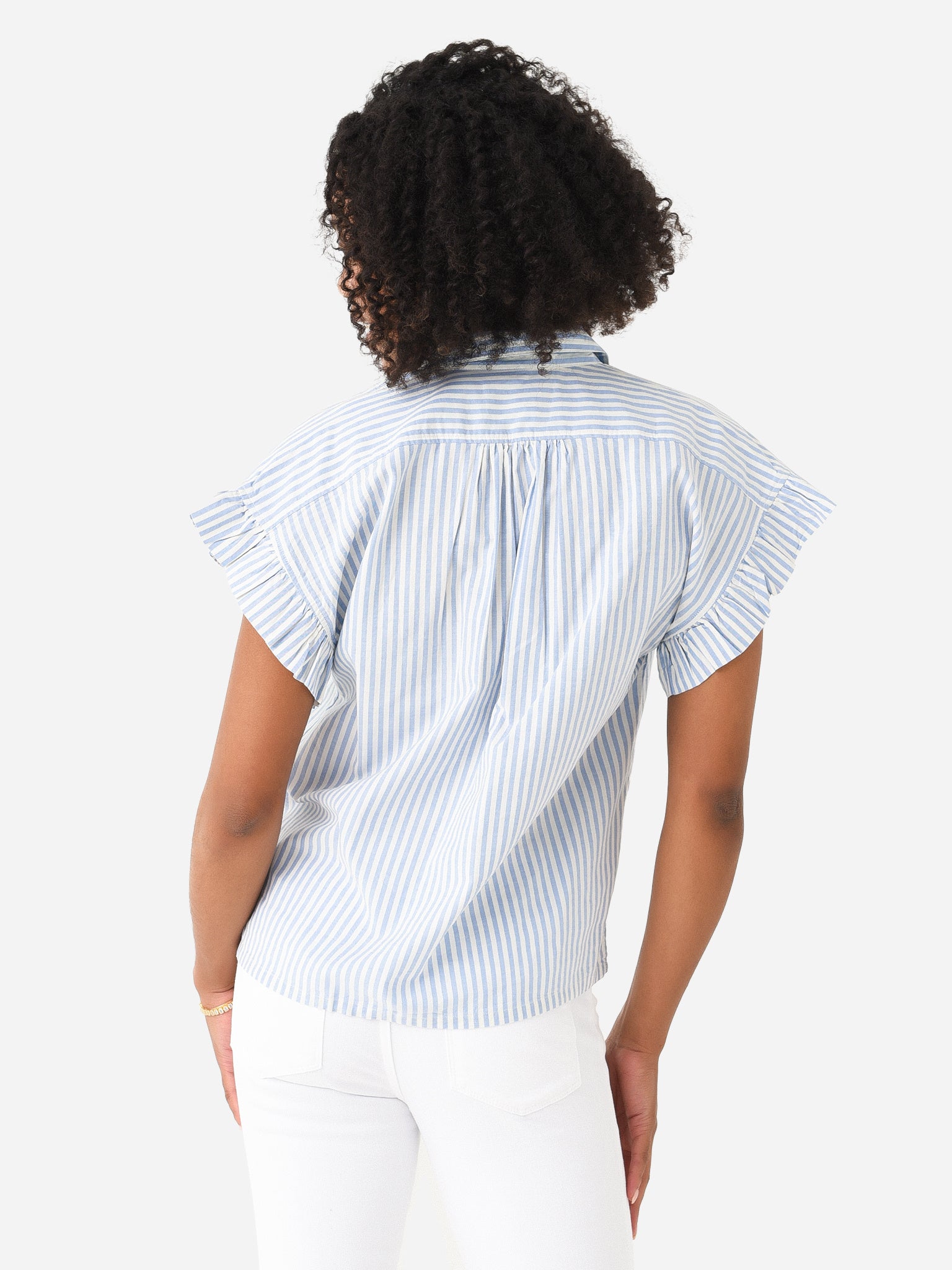 Trovata Women's Marianne B Ruffle Sleeve Shirt