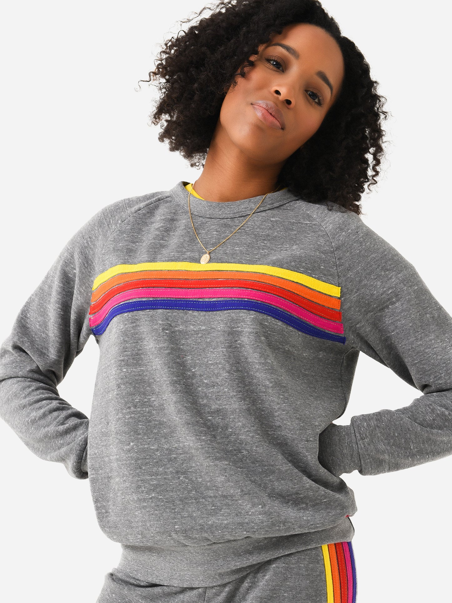 Aviator Nation Women's 5 Stripe Crew Sweatshirt