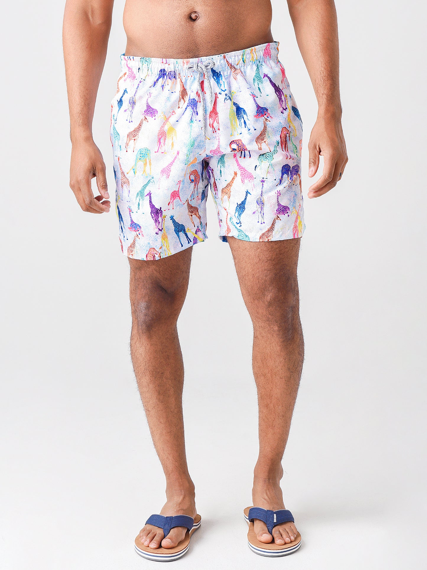 Michaels Swimwear Men's Giraffes Swim Trunk