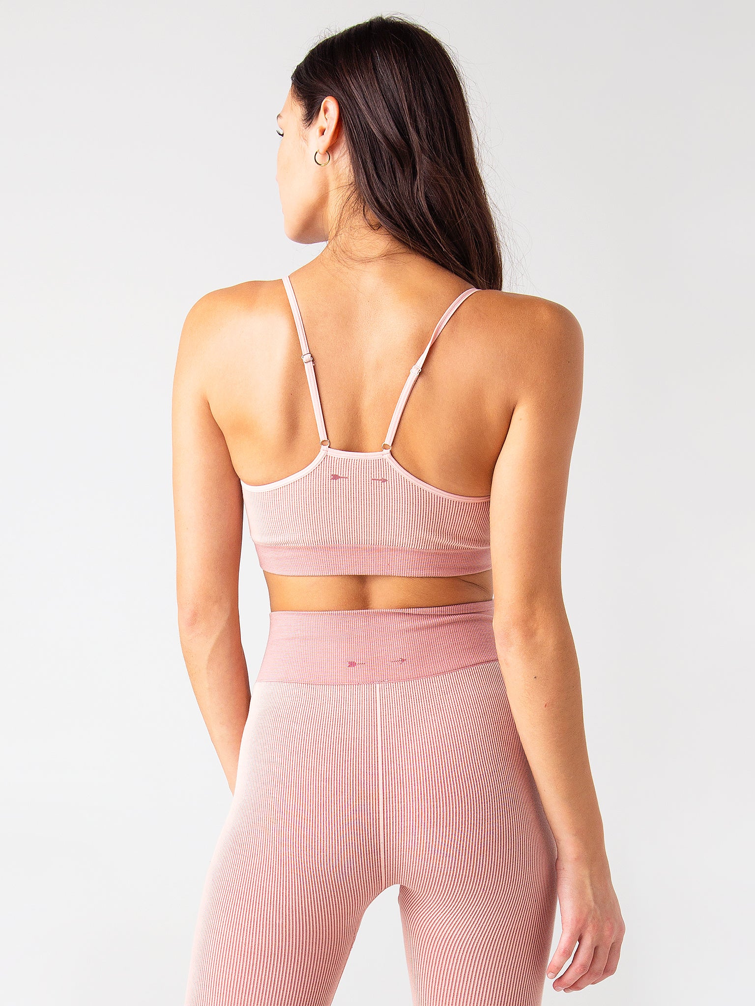 The Upside Circular Knit Zahra Sports Bra Pink USW321017 - Free