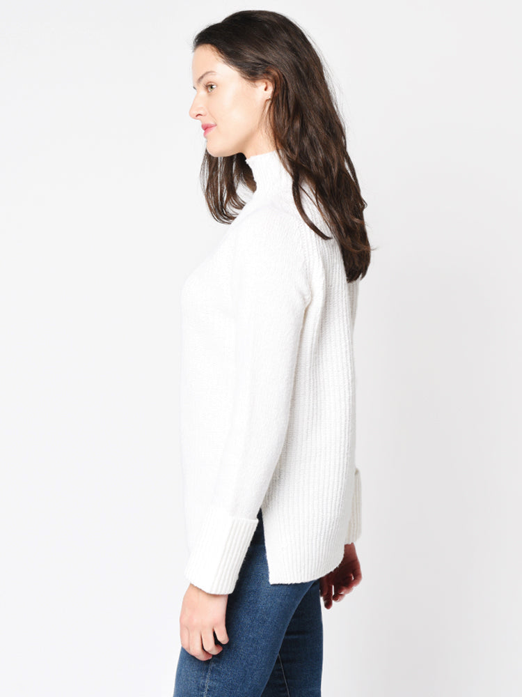 VINCE store Mix Stitch Funnel Neck Wool Sweate