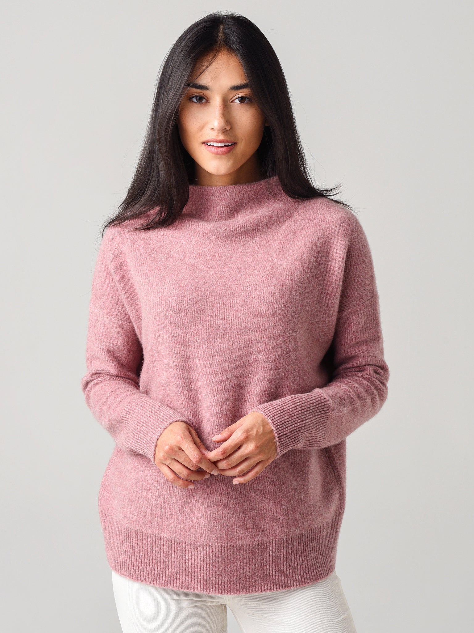 Vince boiled cashmere outlet funnel neck pullove