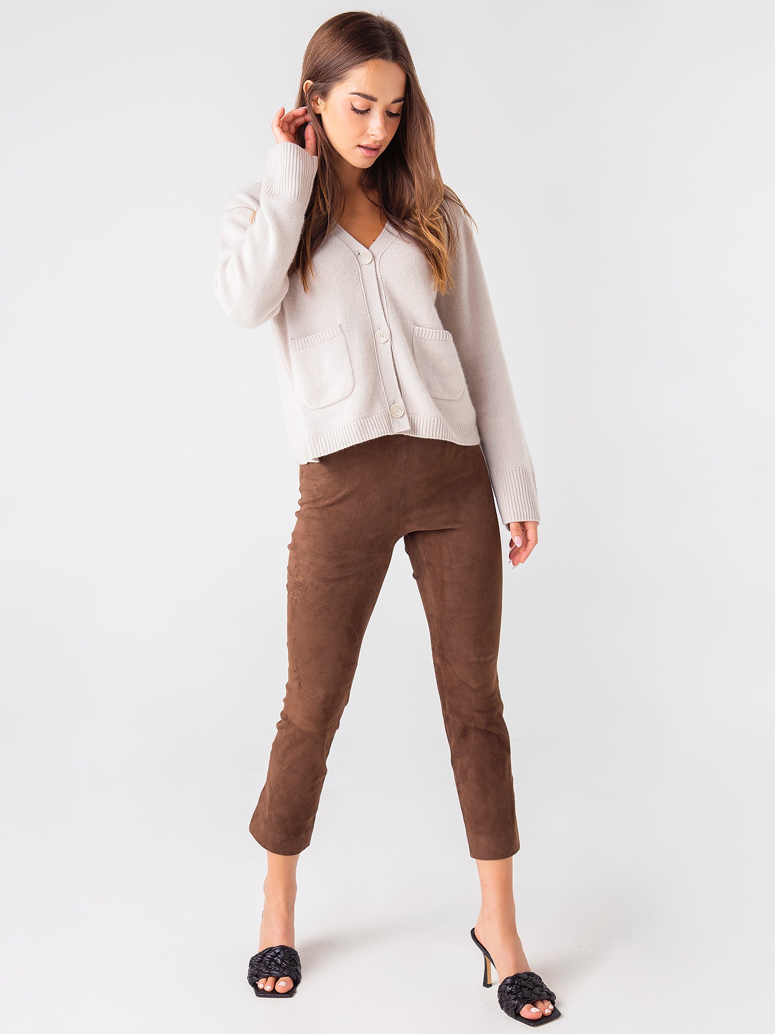 Vince stretch hot sale suede pants