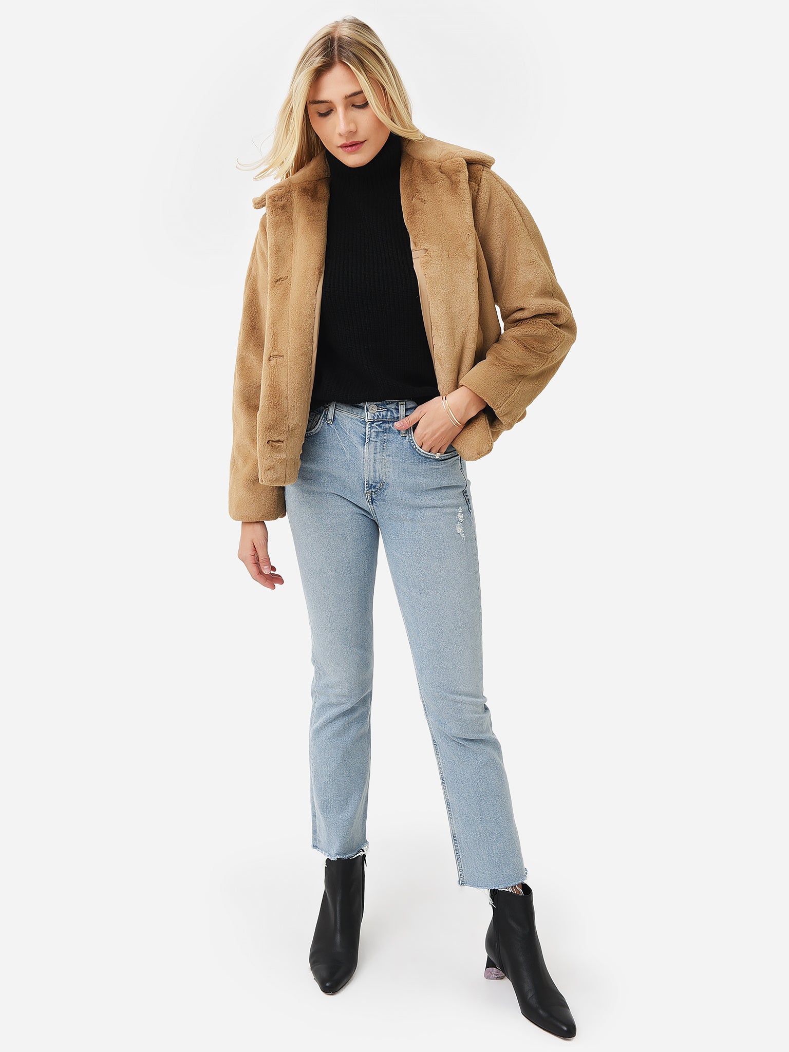 Faux fur hot sale trucker jacket