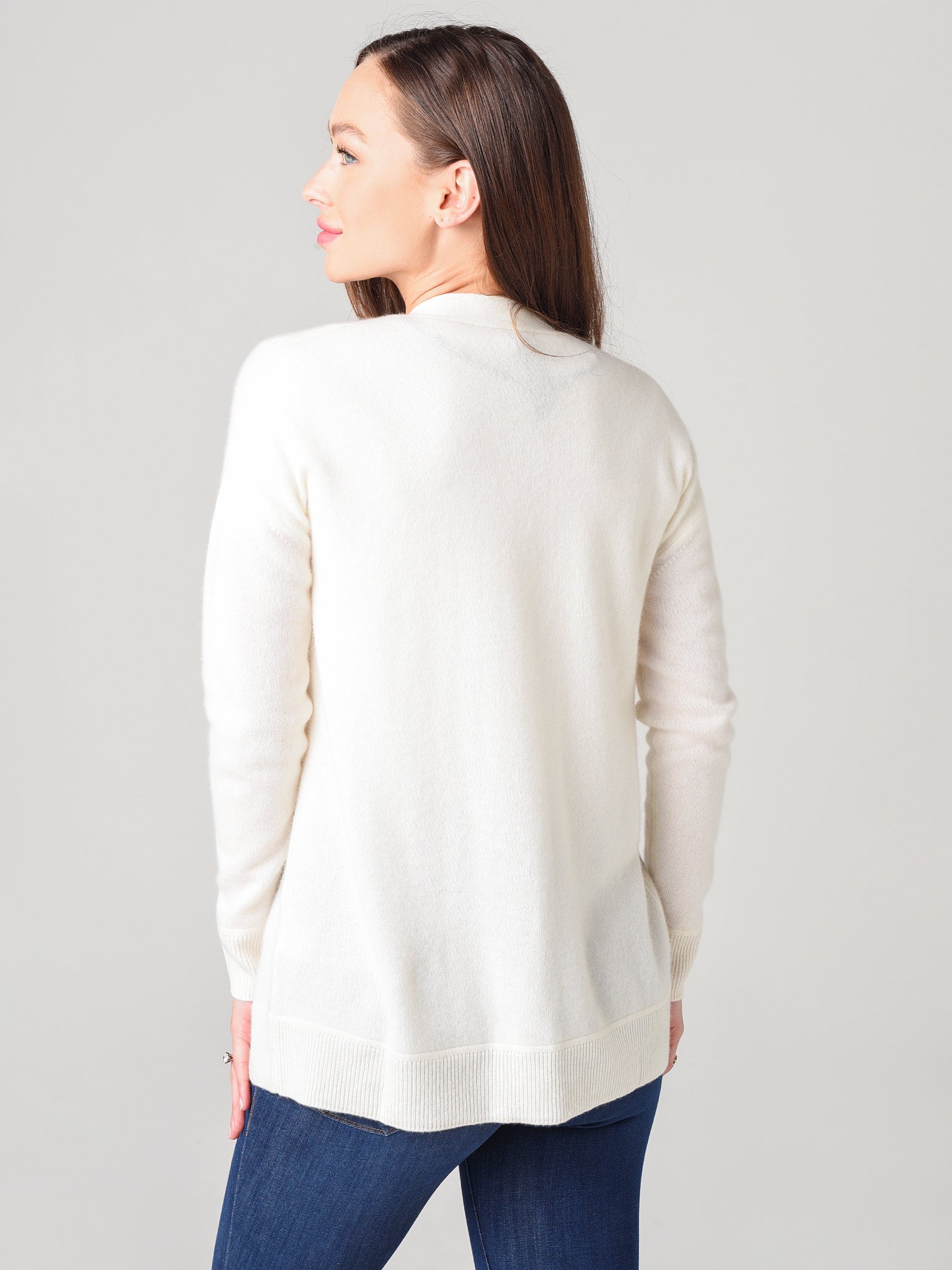 Naadam Boyfriend Cashmere Cardigan Women's Pale Gray Tan popular XS Button $195