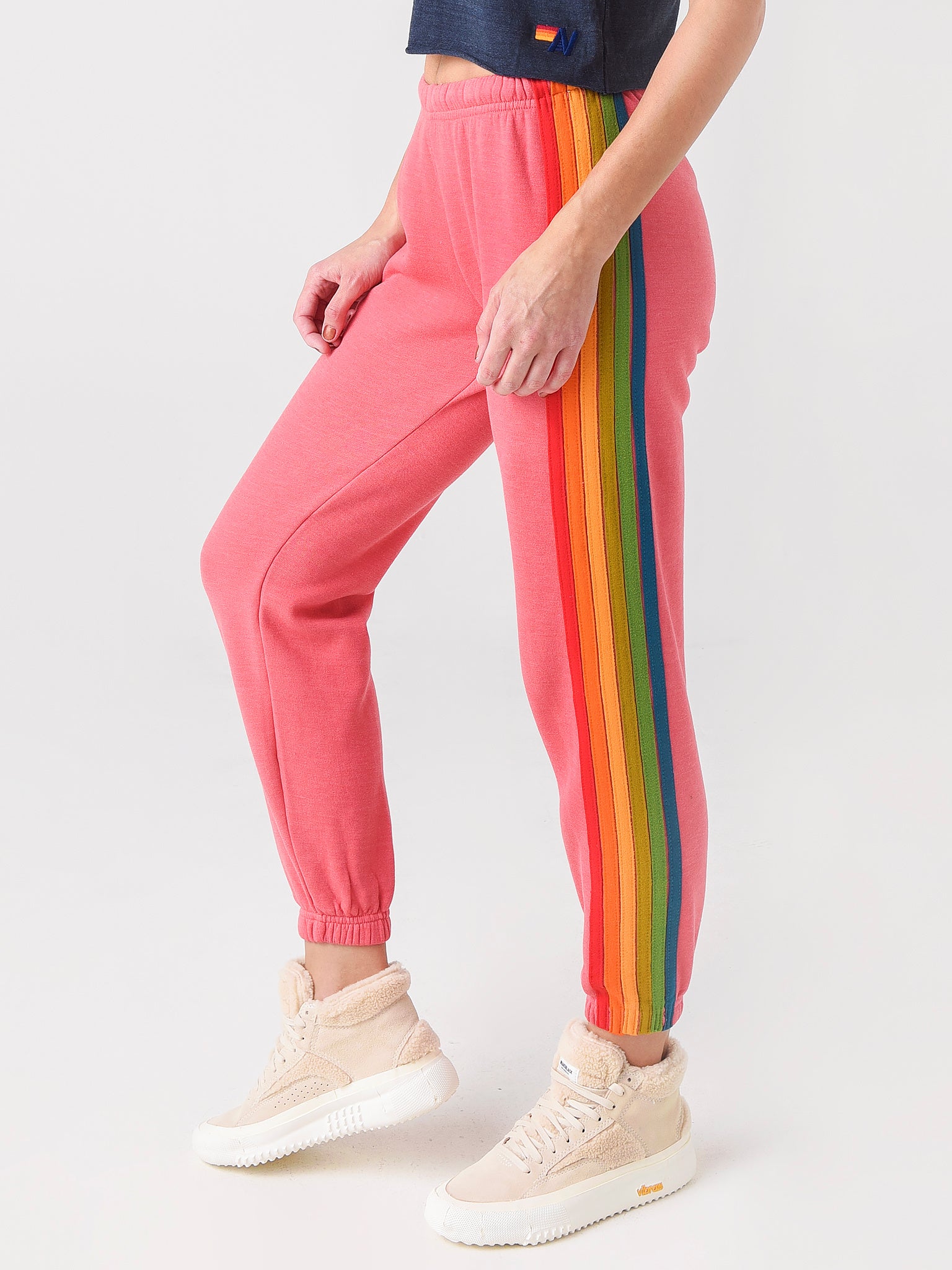 Aviator Nation 6 Stripe Blush Pink Sweatpants - SOLD OUT - Athletic apparel