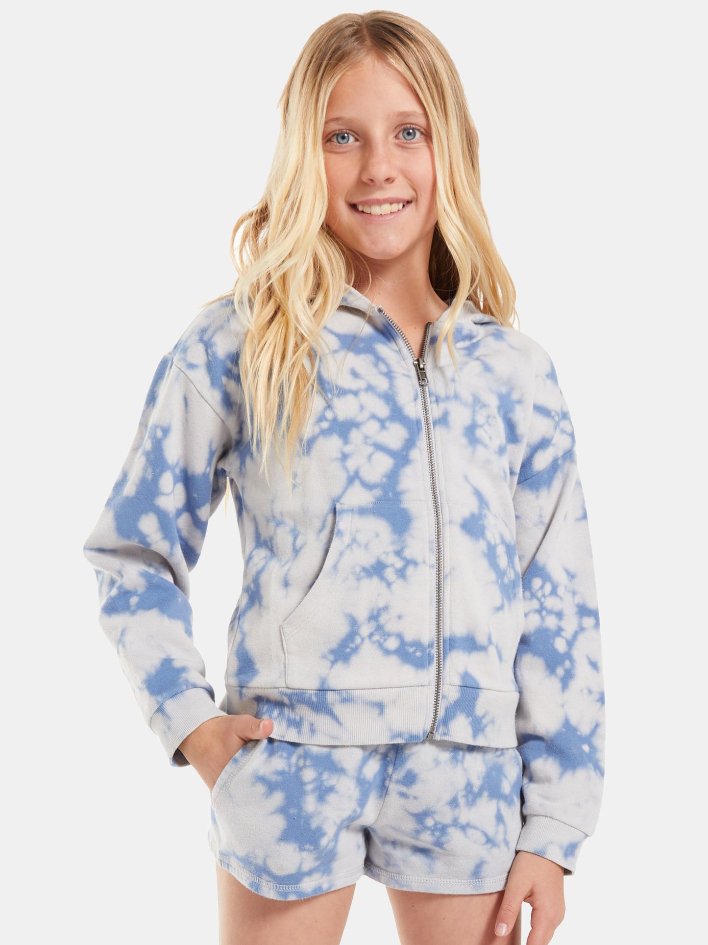 Z Supply Girls' Hearts Full Tie-Dye Hoodie