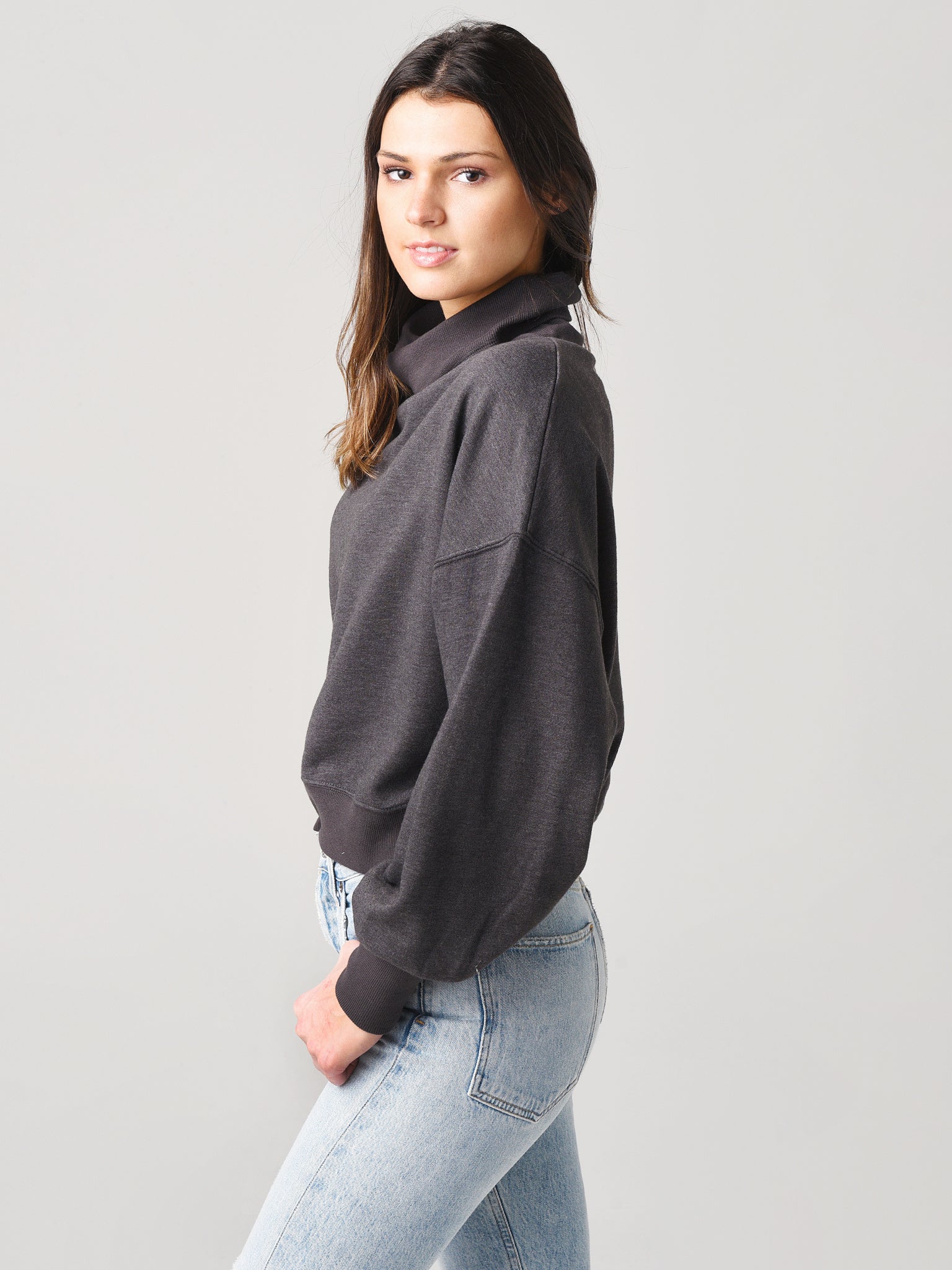 Z Supply Women s Ellis Mock Pullover Sweatshirt saintbernard