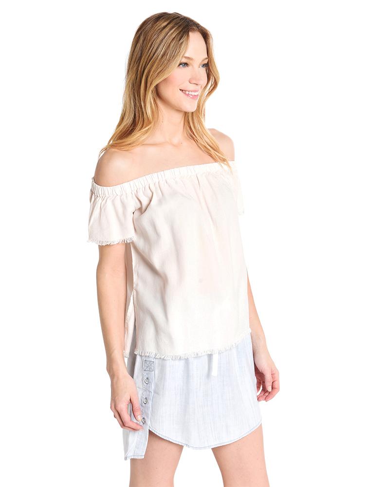 Bella Dahl Frayed Hem Off The Shoulder Top