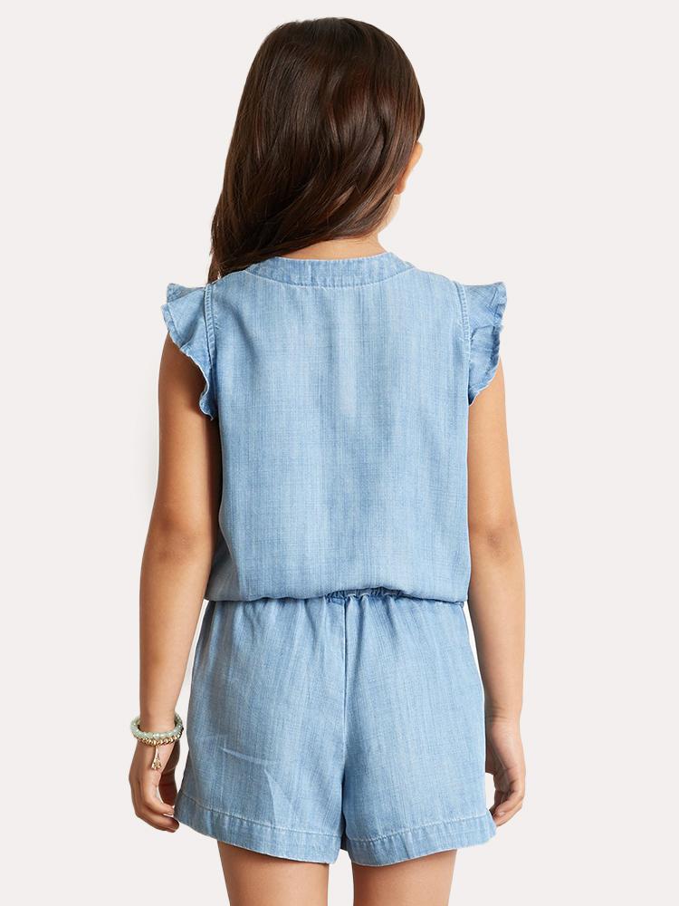 Bella Dahl Girls Ruffle Sleeve Romper