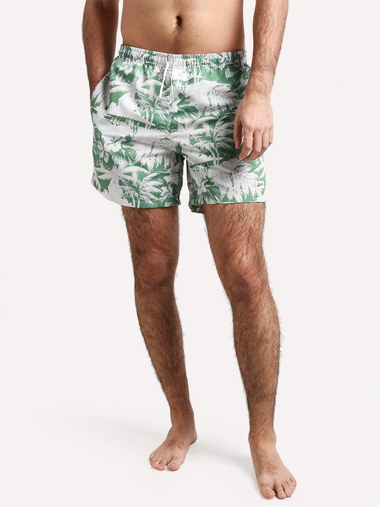 Bather Green Aloha Swim Trunk - Saint Bernard