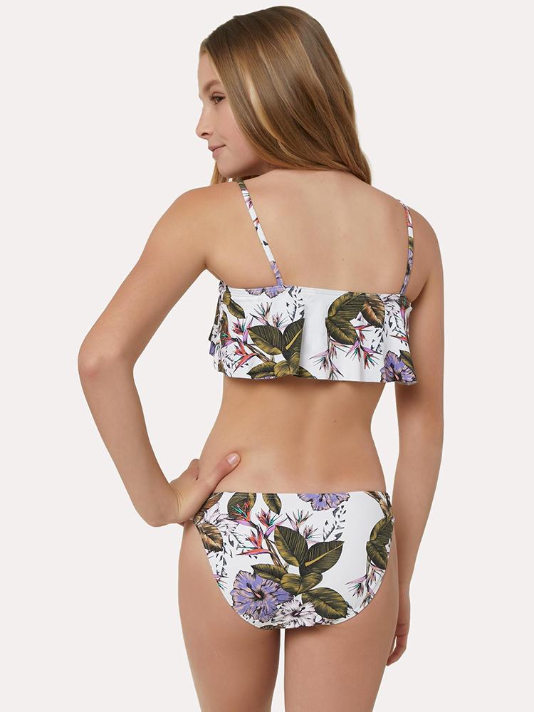 O'Neill Girls' Allure Paradise Flounce Top Bikini Set