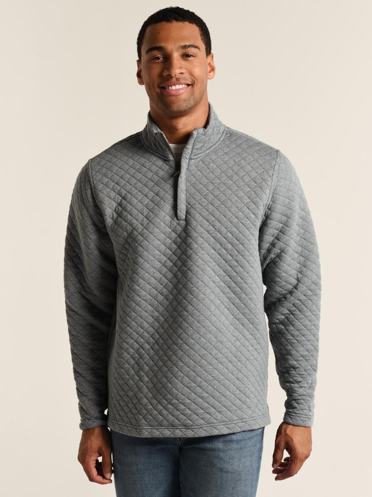 Mens quilted clearance quarter zip pullover